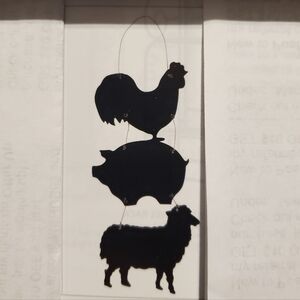 Home Interiors Chalkboards Country Kitchen hanging Shapes of Rooster, Pig, Lamb